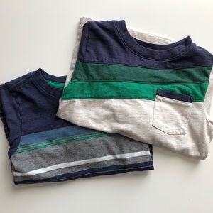 Long sleeve boys shirt bundle, blues / greens